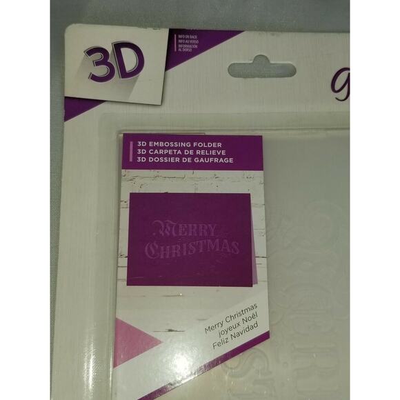 New Gemini 3D Embossing Folder 5x7" Christmas Merry Christmas - Picture 3 of 4